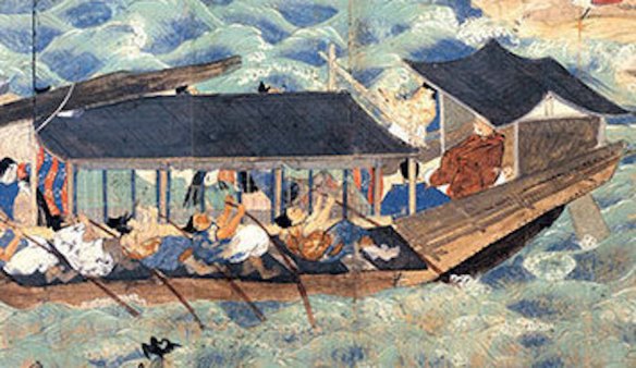 Kitano Tenjin scroll painting boat